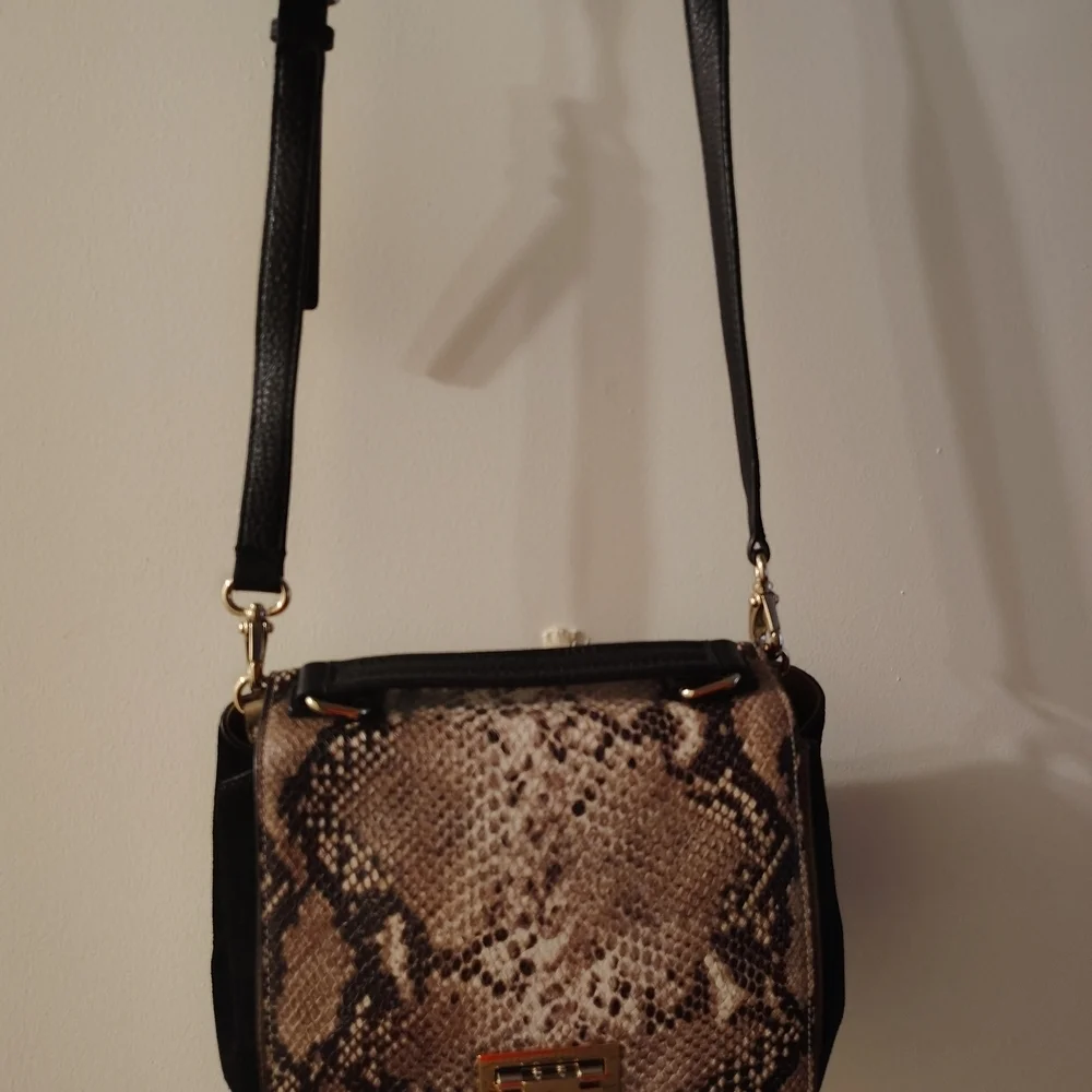 Kate Spade Black and Brown Snake Print Shoulder Bag
